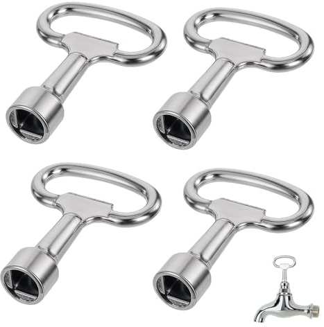 4 llaves cuadradas, llaves cuadradas de 4 canales, llave cuadrada, llave exterior, llave de vaso cuadrada, llave cuadrada de 8 mm, universal, llave de armario, llave de purga