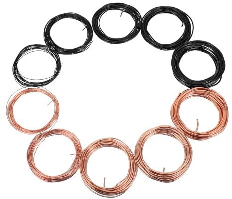 HEMOTON Alambre de Aluminio para Bonsáis 10 Piezas, 5 M Calibres Surtidos 1.0-3.0 Mm, Alambre Flexible para Entrenamiento y Modelado de Plantas, Herramienta para Jardinería y