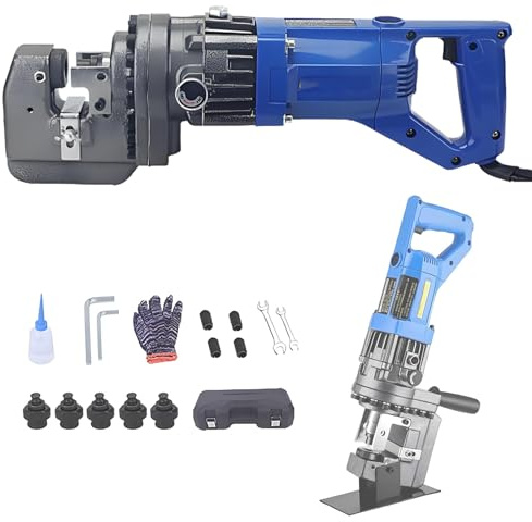 QuinteZhenTially 1800w Perforatore Elettrico Idraulico,Punzonatrice Idraulico-Elettrica Foro,Posizionamento Preciso Veloce,con 5 Matrici,per Ingegneria Ponti Ingegneria Geologica AngleSteel