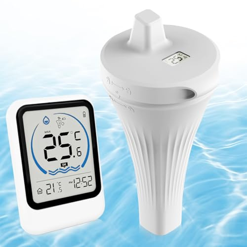 Pool, termometer radio, digital pooltermometer flytande radio med IP68 vattentät, pooltermometer vattentermometer digital termometer för pooler, badkar, pooler, akvarium, damm