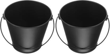 PRETYZOOM Cubo de Grasa Que Atrapa Aceite 2piezas para Parrilla de Hierro Negro y Mantiene la Rejilla Limpia para Barbacoa al Aire Libre en Picnics