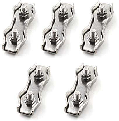 M6 morsetti per fune metallica,304 acciaio inossidabile Clip 5PCS