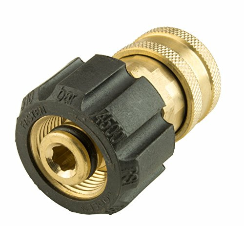 Erie Tools Pressure Washer Twist Connect M22 X 3/8 Quick Disconnect 4500PSI High Pressure Brass Fitting with 300° F Max Temp