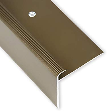 Toolerando Treppenkantenprofil F-Form Abschlussprofil, aus Aluminium, Schraubmontage, Länge 134 cm, Bronze