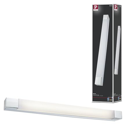 Paulmann 79715 LED Deckenleuchte Spiegelleuchte Quasar incl. 1x10,5 Watt IP44 Deckenlampe Chrom, Weiß Wohnzimmerlampe Metall, Acryl Flurlampe 3000 K