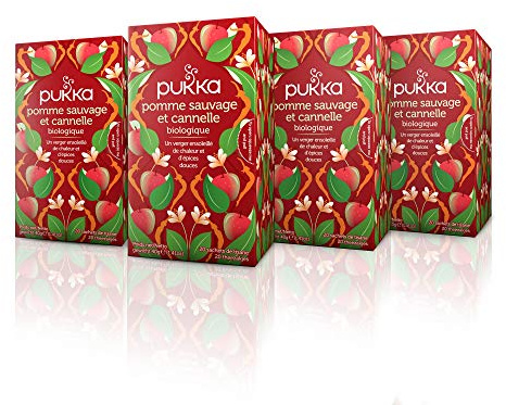 Pukka Infusion Bio Pomme Sauvage Infusion Biologique et Ayurvédique, Issue du Commerce Equitable 80 Sachets (Lot de 4x20 Sachets)
