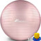 TRESKO Gymnastikball mit GRATIS Übungsposter inkl. Luftpumpe - Yogaball BPA-Frei | Sitzball Büro | Anti-Burst | 300 kg,Rose-Gold,75cm (für Körpergröße 175 - 185cm)