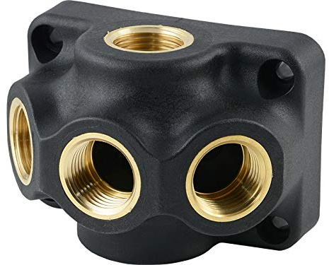 Fittingteile - Wanddose Luftweichen aus Kunststoff Messing Gewinde Druckluft Wasser Verteiler (Ausführung: 3-Fach/Eingang: G 1/2)