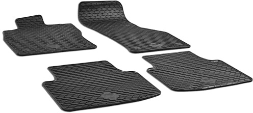 WALSER DirtGuard Gummi Fussmatten Auto für VW Passat 05/2015-Heute, 100% passgenaue Auto Fußmatten, robuste Universal Fußmatte Auto, Gummimatten Auto