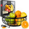 Moritz & Moritz Corbeille à fruit en métal noir 30,5 cm - Coupe a fruit métallique noir - Panier pour cadeaux, fruits, légumes et pain