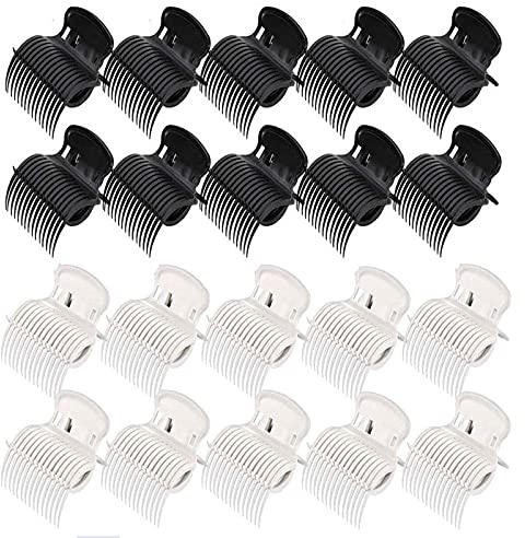 24 Stücke Lockenwickler Clips, Lockenwickler Klammern, Schwarze Lockenwickler, für Stylen von Weiblichen Mädchenhaaren Verwendet, Verwendet von Friseuren(Schwarz und Weiß)
