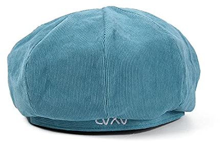 WQZYY&ASDCD Barett Cap Baskenmütze Schirmmütze Bonbonfarbene Buchstabenstickerei Cord Baskenmütze Niedlicher Hut Literarischer Hut-Dunkelblau_M (56-58Cm)