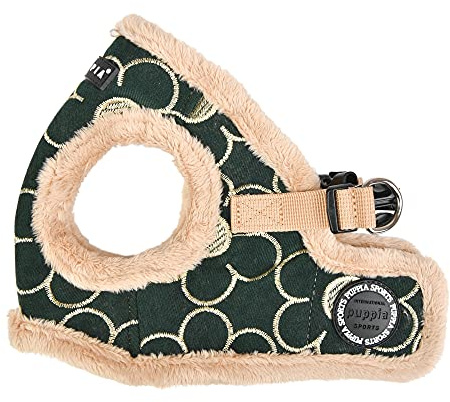 Puppia Brustgeschirr für kleine und mittelgroße Hunde - Florent Harness B - verstellbar und komfortabel, Khaki