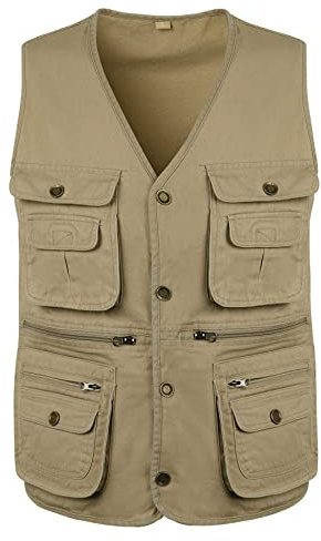 Btmpmcs Homme Gilet de Plein air Multi-Poche Gilet de Pêche Veste sans Manches de Loisirs Respirant Multi-Usage Veste pour Pêche en Camping La Photographie et Voyage