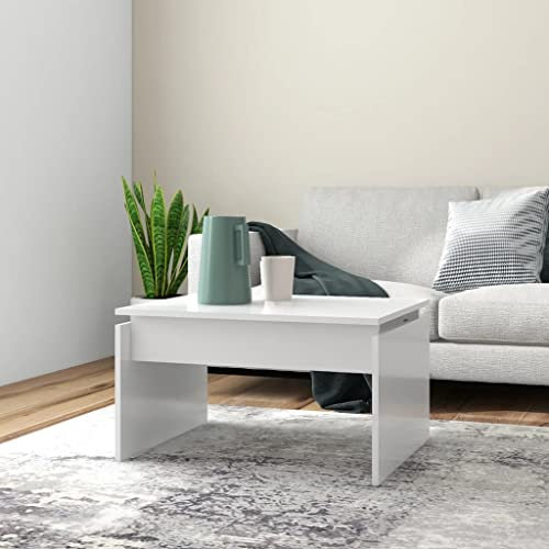 Makastle Couchtisch Wohnzimmertisch Sofatisch Kaffeetisch Beistelltisch Loungetisch für Wohnzimmer Schlafzimmer, Weiß 68x50x38 cm Holzwerkstoff