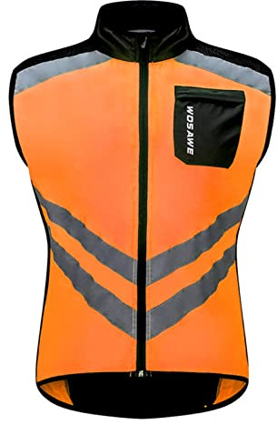 QUINTRA Gilet léger et doux pour homme, coupe-vent, veste sans manches, pour voyage, randonnée, course à pied, maillots de cyclisme de course (orange, L)