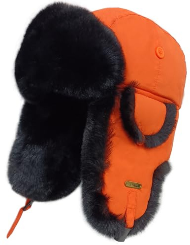 HEYANN Uschanka Trapper Russische Hütte Kunstpelz Cap Earflap Winter Bomber Hut Wintermütze Unisex Fliegermütze Fellmütze Erwachsenen für Herren