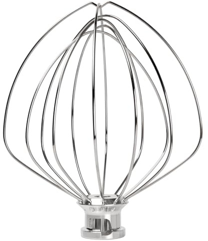 KN256WW Fouet métallique pour batteur KitchenAid de 6 litres, fouet à 6 fils, batteur à crème lourde, fouet à gâteaux mayonnaise