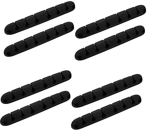 jojofuny 8stücke Kabelhalter Desktop Kabel Organizer Mit Fächern Selbstklebende Kabelclips Für Headsets Und Ladekabel Für Schreibtisch Und Home Office
