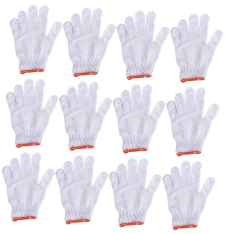 Hohopeti 12stücke Baumwollhandschuhe Verschleißfeste Schutz-handschuhe Für Bau Mechanik Und Heimwerker Atmungsaktive Arbeitshandschuhe Für Männer Und Frauen Baumwollgarn
