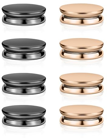 8 Stück Hijab Magnetnadeln, Vielseitig Einsetzbar Hijab Magnetische Pins Hijab-Magnete Ohne Haken Starke Magnetische Hijab-Nadeln Nadellose Brosche für Frauen Kleidung (Gold, Schwarz)