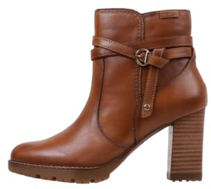 Pikolinos Connelly Botines de Tacón Mujer | en Cuero | Cremallera | Marrón