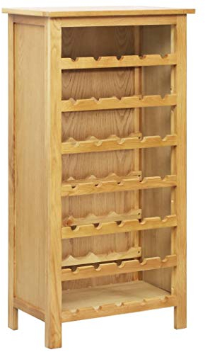 Weinschrank mit 35 Flaschen Weinregal Aufbewahrung Präsentationsregale 56x32x110 cm Massivholz Eiche