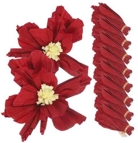PLAFOPE 20cm Rotwein Papier Strauß 10 Stücke Künstliche Papier Blumen Für Hochzeit Und