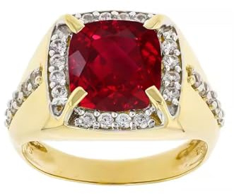 CTIEIP 10 Karat 14 Karat 18 Karat Gold Herren Diamanten im Kissenschliff Edelstein Verlobungsring 2 Karat 8 mm quadratischer Diamant Edelstein Geburtsstein Ring für Herren, Größe 4–16