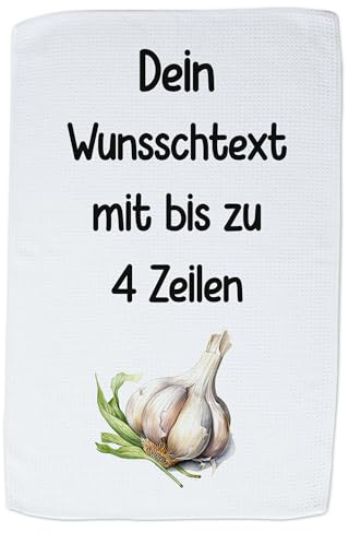 GRAZDesign Geschirrtuch Aufdruck selbst gestalten - Wunschtext - 60x40cm - weiß - personalisiert