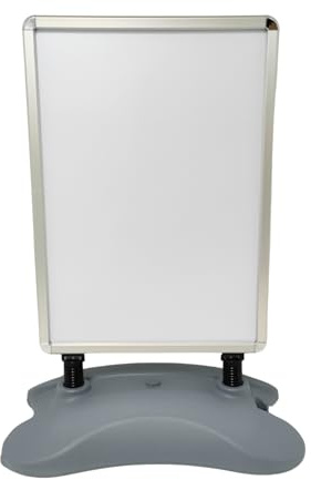 A1 Waterbase Pavement Sign Chrome Color - Double-Sided Outdoor Advertising Board for Business, Road Signs, Promotions, and Events | Durable, Sturdy, Easy to Use