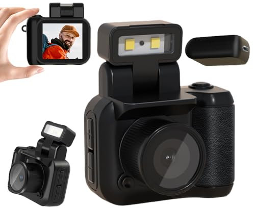 Retroscope Mini Camera, Neue Tragbare Mini Retro Kamera, Integrierte 6 Arten von Fotofiltern, 1080p HD Video, Vintage Kamera, für Tägliche Vlogs und das Aufnahmeleben (Schwarz)
