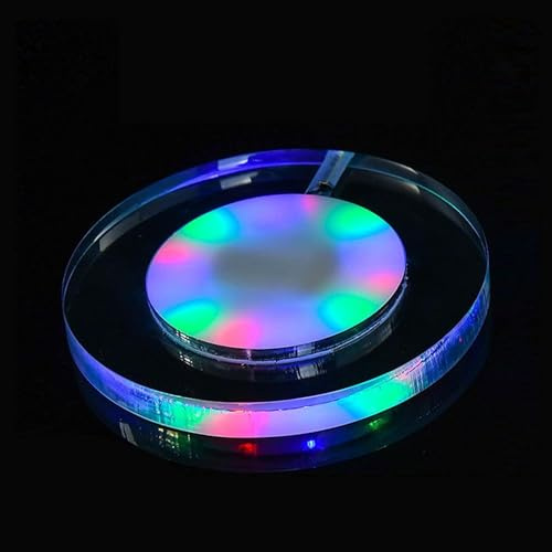 EONANT LED-Getränkeuntersetzer, USB wiederaufladbare leuchtende Acryl-Untersetzer, Bier Trinken Wein Glas Trinken Tassen, für Familienfeiern, Bars, Partys, Hochzeiten (RGB, Rund)
