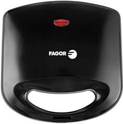 Fagor FastCrisp Sandwichera 750W – Placa fija para sándwich y parrilla, tamaño 21,2 x 11,9 cm, calentamiento rápido, diseño compacto, ideal para paninis y tostadas crujientes