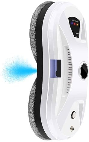 Window Cleaning Robot with 5600Pa Suction, AI Smart Navigation & Auto Water Spray, Remote Control – Automatic Robot Window Cleaner for High-Rise Glass, Mirrors & TilesWhite,29 * 14.4 * 7.5cm