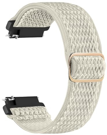 chinbersky Elastiskt klockarmband i nylon, 16 mm, 18 mm, 19 mm, 20 mm, 22 mm, justerbart sportband, ventilerande, justerbart ersättningsarmband för män och kvinnor, 20mm, Nylon, Ingen ädelsten