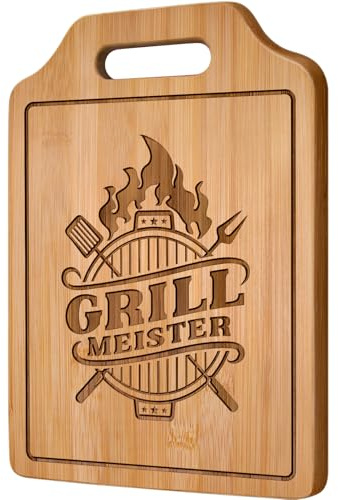 Geschenk für Männer, Geburtstagsgeschenk für Männer, Männergeschenke | Grill Bambus Schneidebrett Geschenk für Männer Papa Opa Bruder Onkel Geburtstag Weihnachten, Weihnachtsgeschenke, BBQ