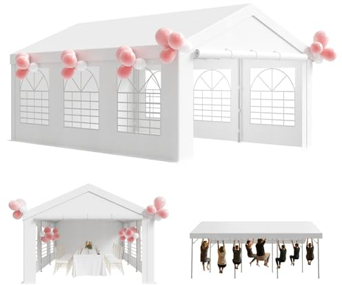 Airfish Carpa para Fiestas 4x6 con Protección UV, Cenadores para Jardin con Paredes Laterales Desmontables, Ideal para Fiestas en el Jardín, Celebraciones en Cenadores, Bodas, Blanco