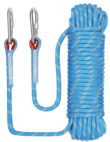 NorthPada Boat Marine Rope for Boating, Fishing, Rafting, Camping, Hiking, Hunting, Canyoneering, Mooring, Floating, Anchor, Docking, Rescue, Knotting Practice with Hook 10mm x 10meters Blue