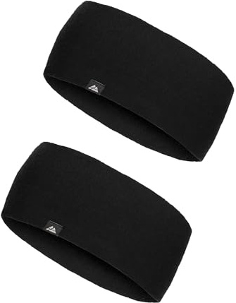 DANISH ENDURANCE Merino Stirnband, Funktionales Bandana, Sport Haarband, Elastisches Schweißband, für Damen & Herren, Schwarz, L/XL