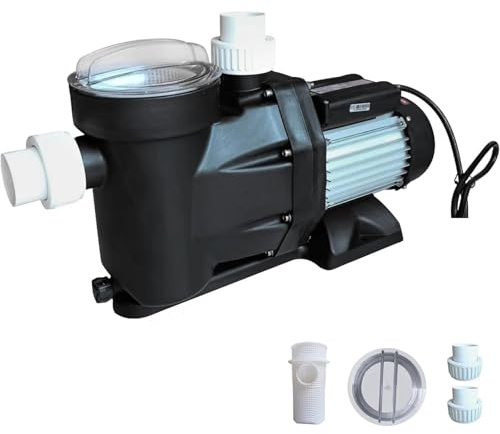 Bomba de piscina de 3 velocidades, 1100 W, 9000 GPH, for piscinas elevadas y enterradas, de alto caudal.,Resistente a la Corrosión(1.5HP)
