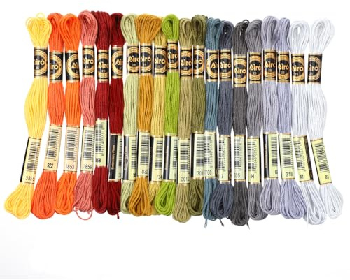 LXUEJIE 20 Farben Embroidery Thread, Multifarben Weicher Nähgarn Kreuzstichfaden Stickgarn Set je 8 Mete Cross Stitch Thread Armbandfaden für Stickbilder Armbänder Knüpfen Flechten Basteln Häkeln
