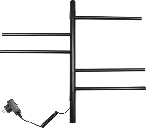 MELAQULY Scaldasalviette girevole elettrico braccio, 85 W, rotazione di 180°, scaldasalviette per il bagno per l'installazione in bagno hotel