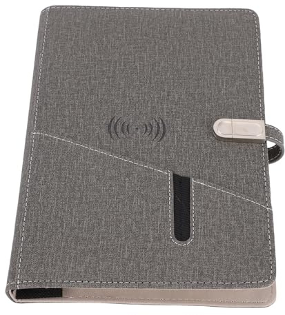 Fockety Quaderno Smart Business, 160 pagine, portatile, con disco, lampada e registrazione audio, caricabatterie wireless da 15 W, agenda intelligente compilabile per la scuola