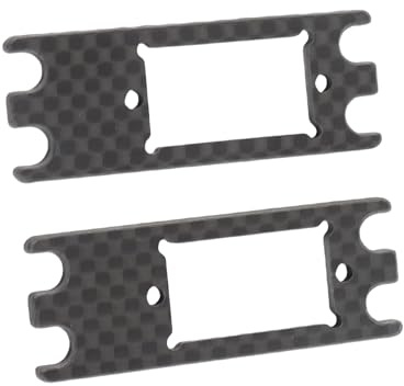 Funien Placa Adaptadora de Servo de Fibra de Carbono, Placa Adaptadora de Servo Negra Liviana, Opción de Actualización para Automóvil RC con el último Mini TR4, para Automóvil VP