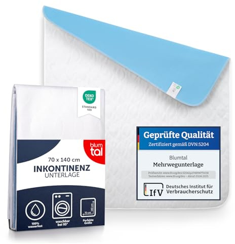Blumtal® Inkontinenzunterlage waschbar 70x140 cm - Betteinlage Babys - Oeko-TEX zertifizierte Inkontinenz Bettunterlage für Babys - Bettunterlage wasserdicht - Inkontinenzauflage 70x140 cm - 1er Set