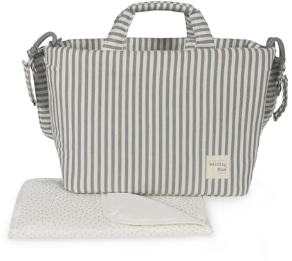 Walking Mum Bolso canastilla Praliné (Rayas Matcha)