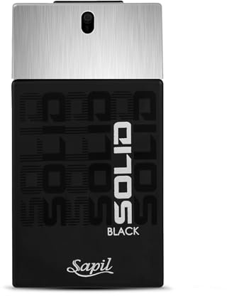 Sapil Solid Black Eau de Toilette for Men, 100ml – Adventurous Citrus, Spicy and Musk Scent with Dark Woody Undertones for Bold Masculine Sophistication