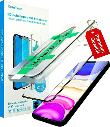 XeloTech 3D Schutzglas für iPhone 11 Pro/Xs/X aus Panzerglas 9H+ Volle Abdeckung auch Rand - Hüllenfreundlich