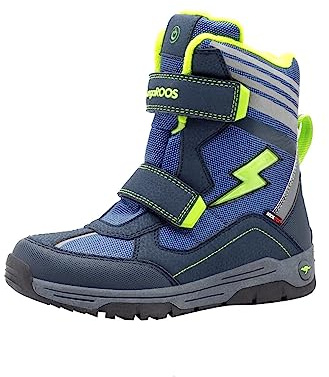KangaROOS Unisex Snow Flash Boys Sl snöstövlar, Blå Dk Navy Lime 4054, 28 EU